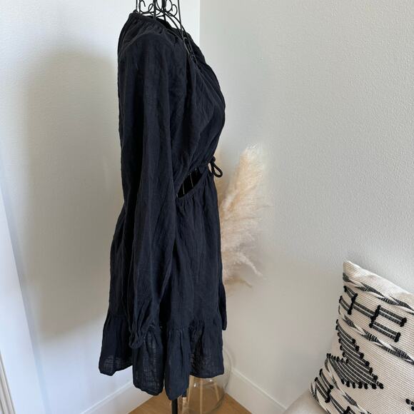 L*Space Feelin Fine Cut Out Long Sleeve Babydoll Cover Up Dress NEW Small - Picture 4 of 10